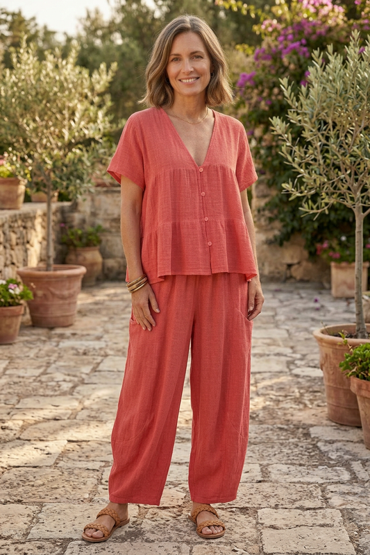 2 Slit Pocket Teabag Linen Trouser