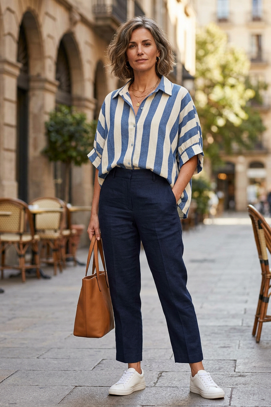 Woven Stripe Cotton Shirt