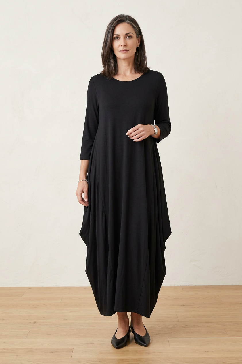3/4 Sleeve Draped Dress