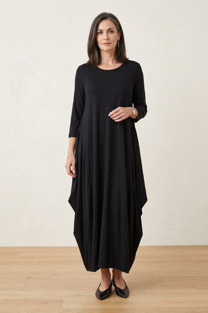 3/4 Sleeve Draped Dress