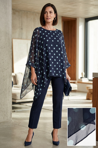 Polka Dot Flowy Silk Top