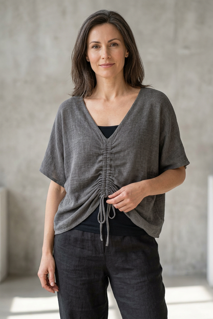 Ruched Front Teabag Top
