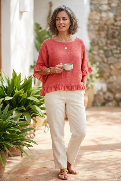 Frill Hem Teabag Top