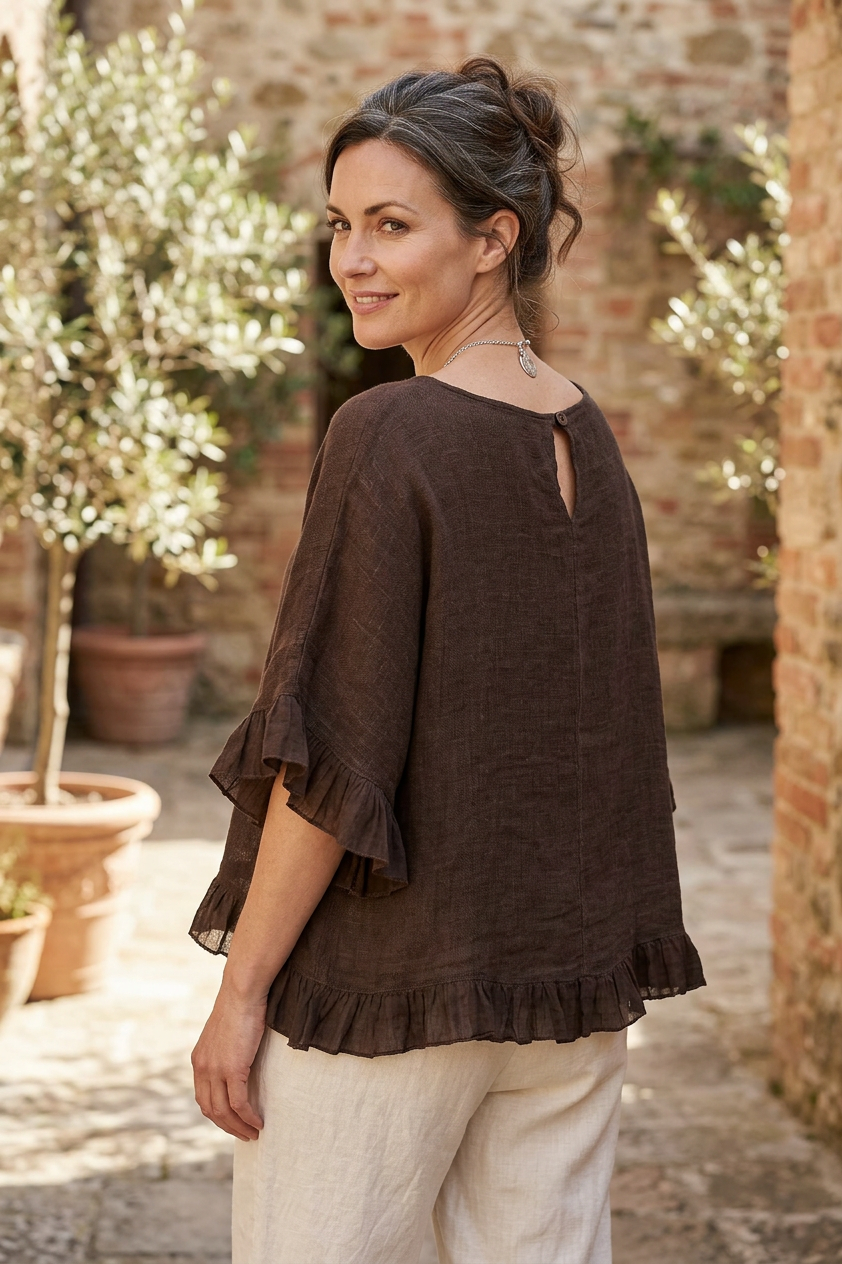 Frill Hem Teabag Top