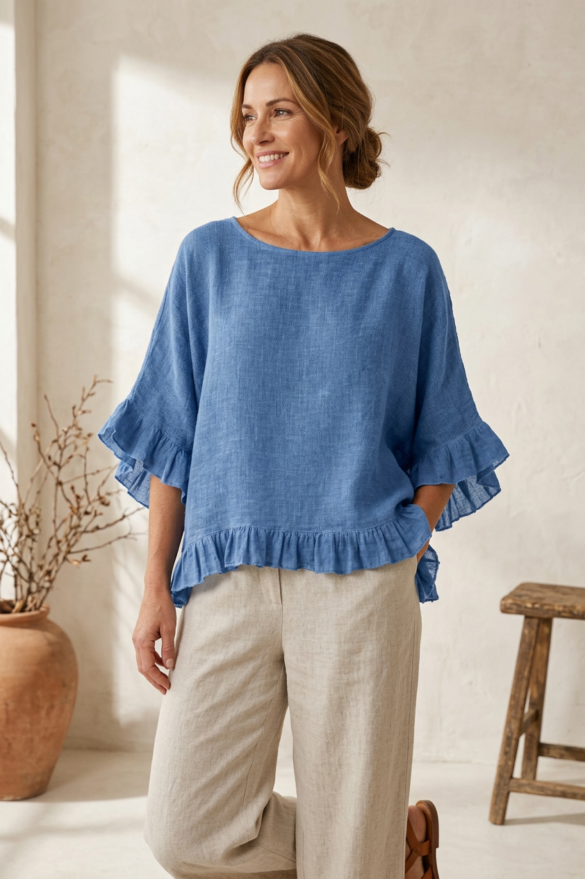 Frill Hem Teabag Top