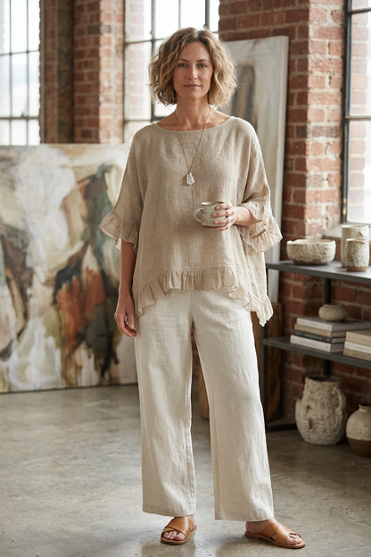 Frill Hem Teabag Top