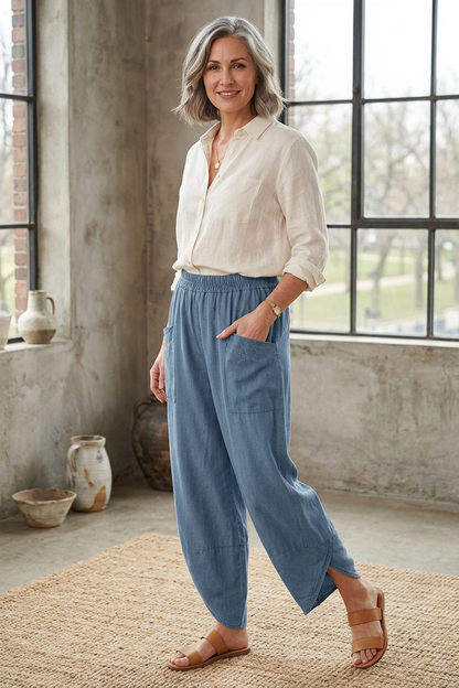Barrel Leg Denim Trouser