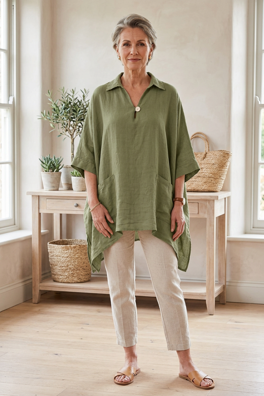 2 Pocket Linen Kaftan
