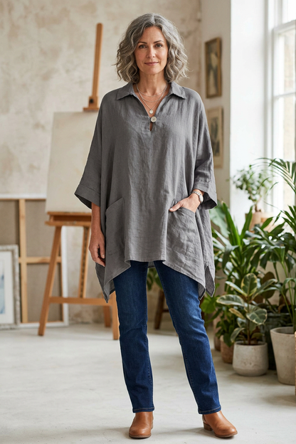 2 Pocket Linen Kaftan