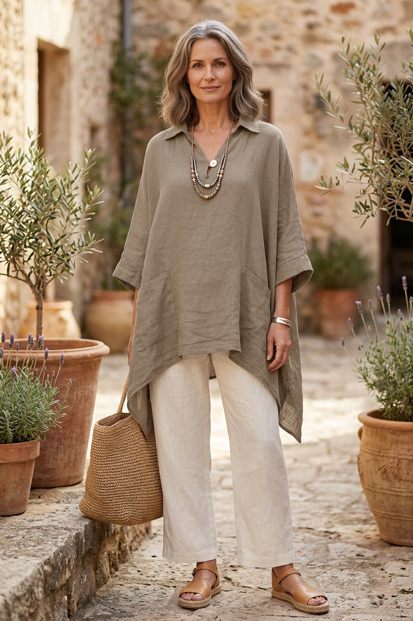 2 Pocket Linen Kaftan