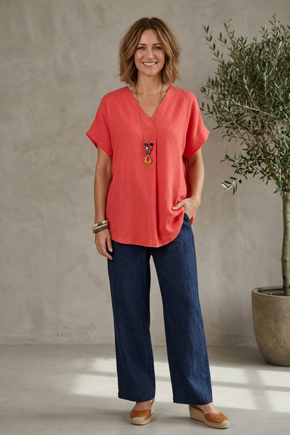 V Neck Necklace Top