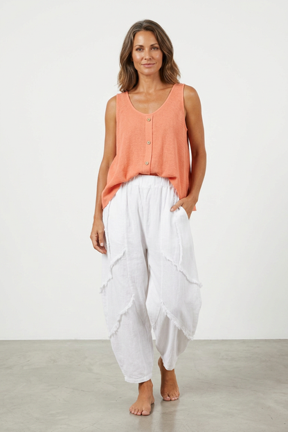 Teabag Linen Panel Trouser