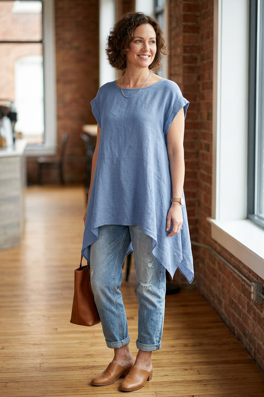 Hanky Hem Linen Top