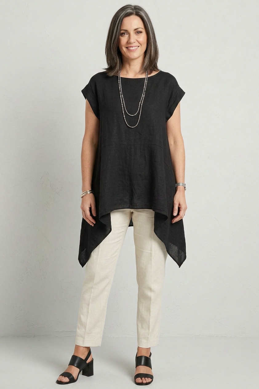 Hanky Hem Linen Top