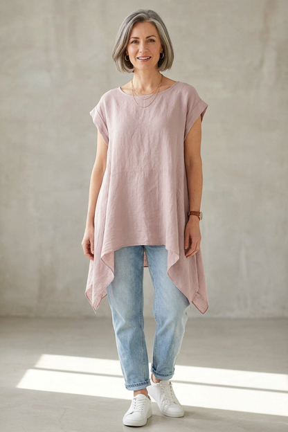 Hanky Hem Linen Top