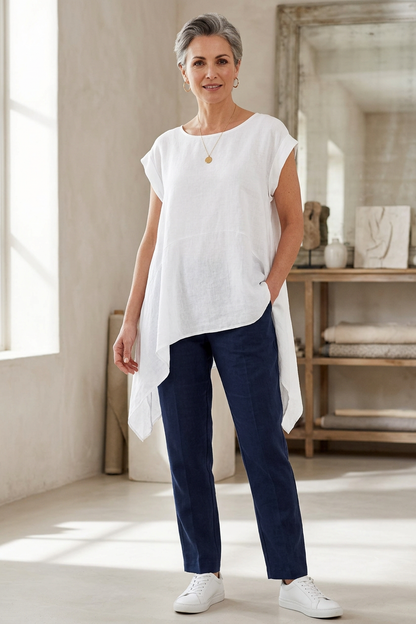 Hanky Hem Linen Top