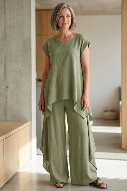 Side Split Linen Trouser