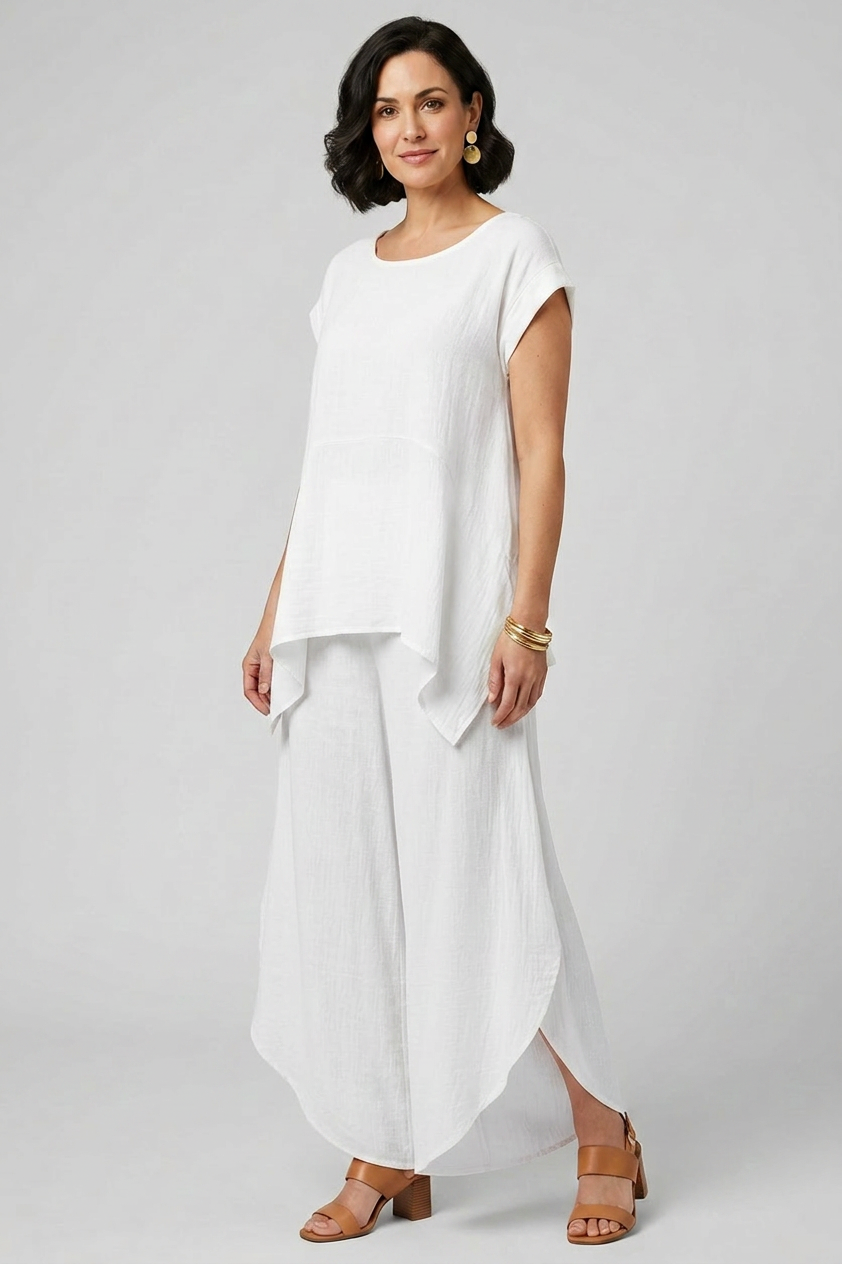 Side Split Linen Trouser