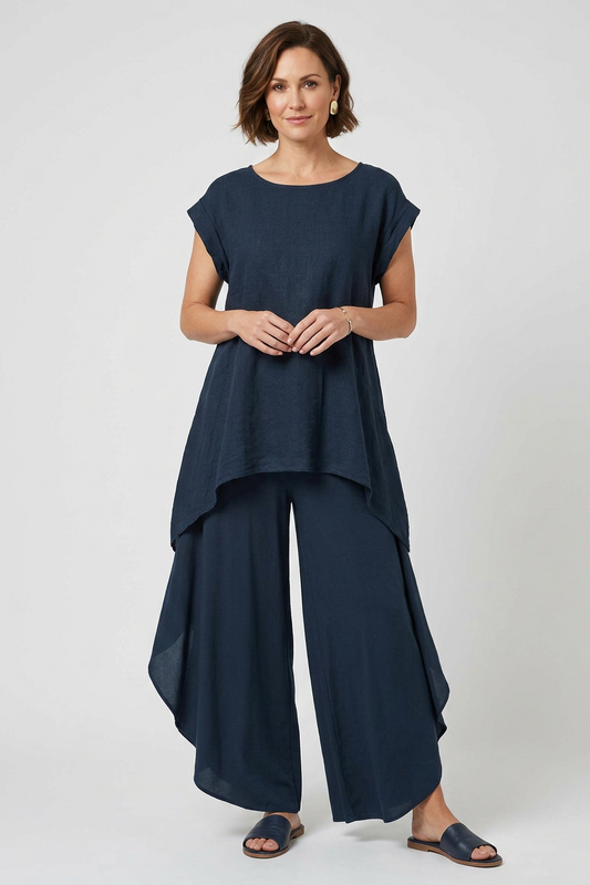 Side Split Linen Trouser