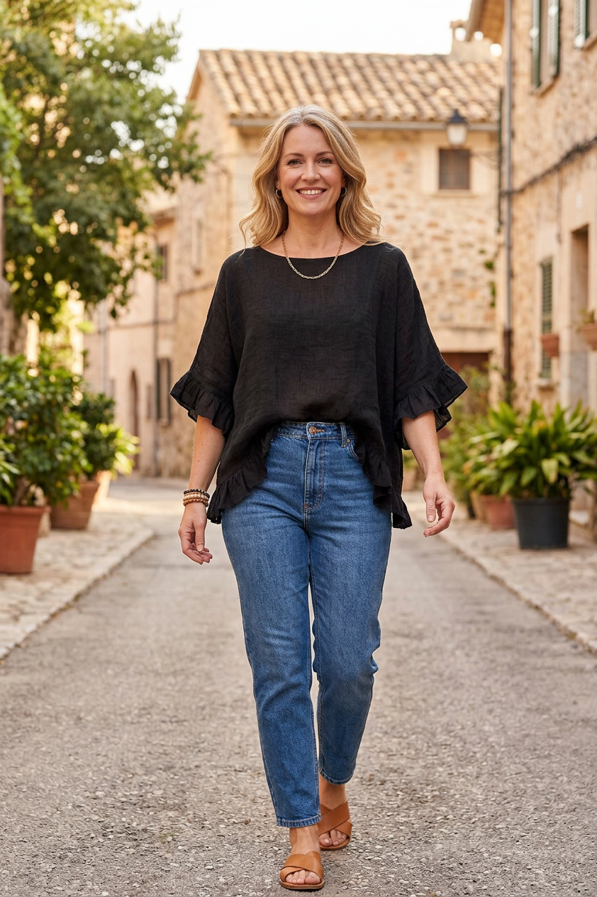 Frill Hem Teabag Top