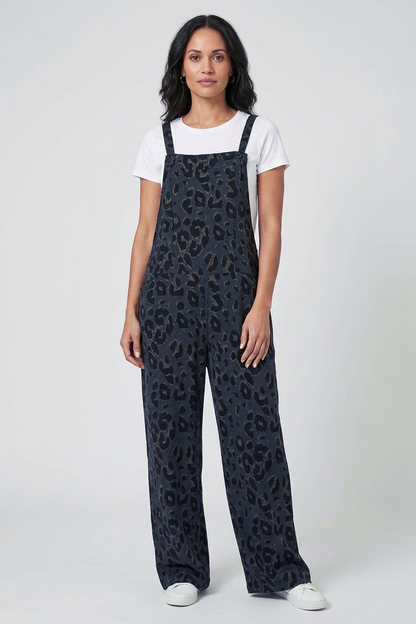 Leopard Jersey Dungarees