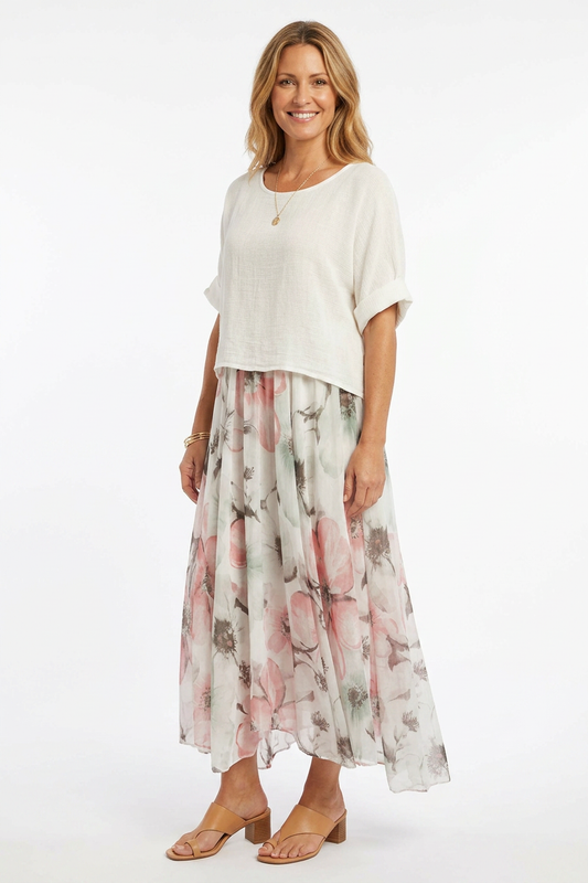Floral Print Teabag Shrug Flare Dress