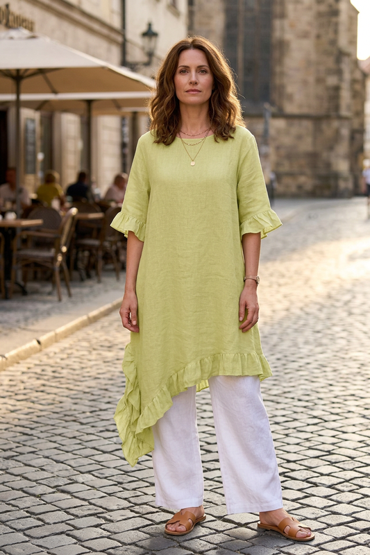 Diagonal Hem Teabag Dress