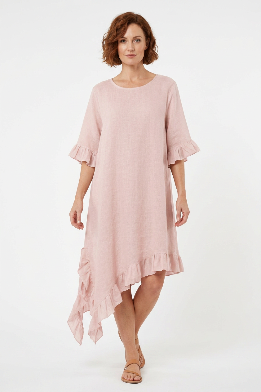 Diagonal Hem Teabag Dress