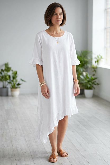 Diagonal Hem Teabag Dress