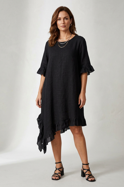 Diagonal Hem Teabag Dress