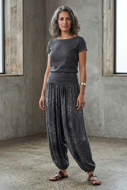 Mandala Print Harem Trouser