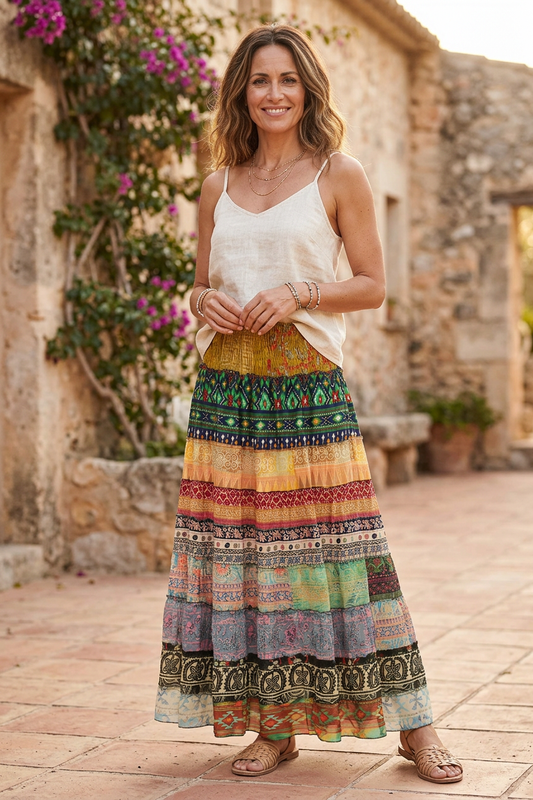 Bohemian Silk Skirt