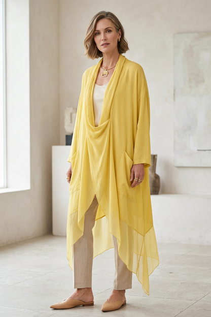 Crossover Silk Panel Tunic