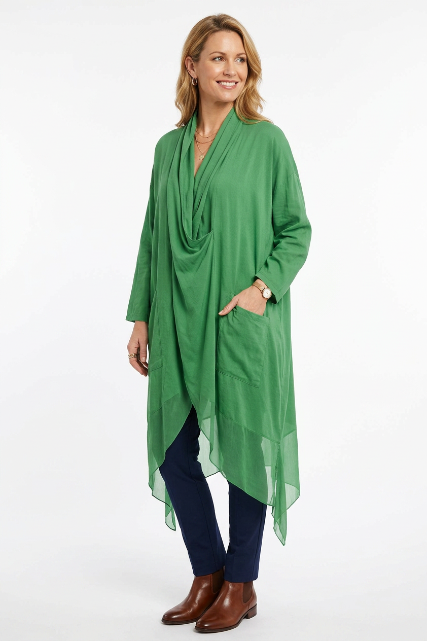 Crossover Silk Panel Tunic