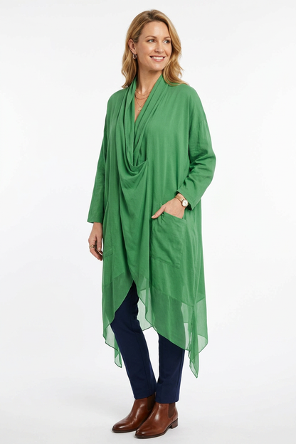 Crossover Silk Panel Tunic