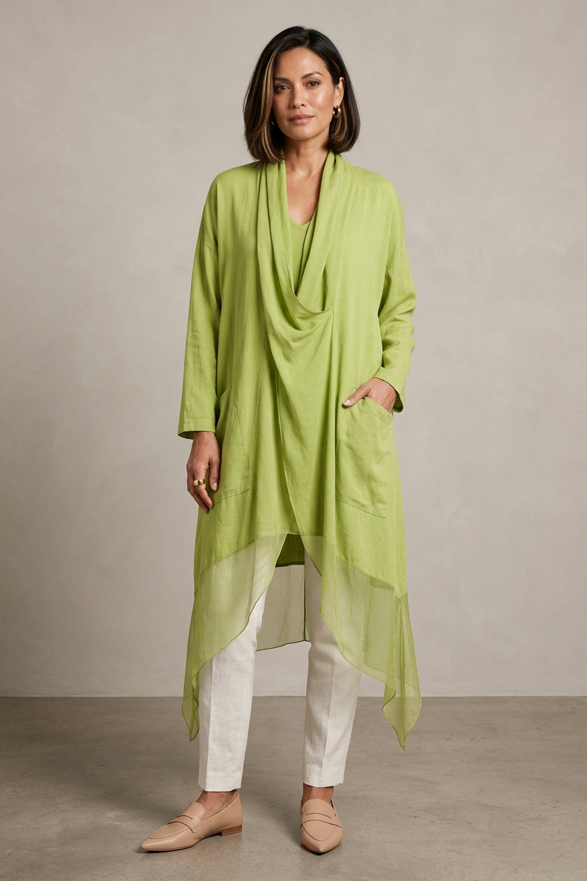Crossover Silk Panel Tunic