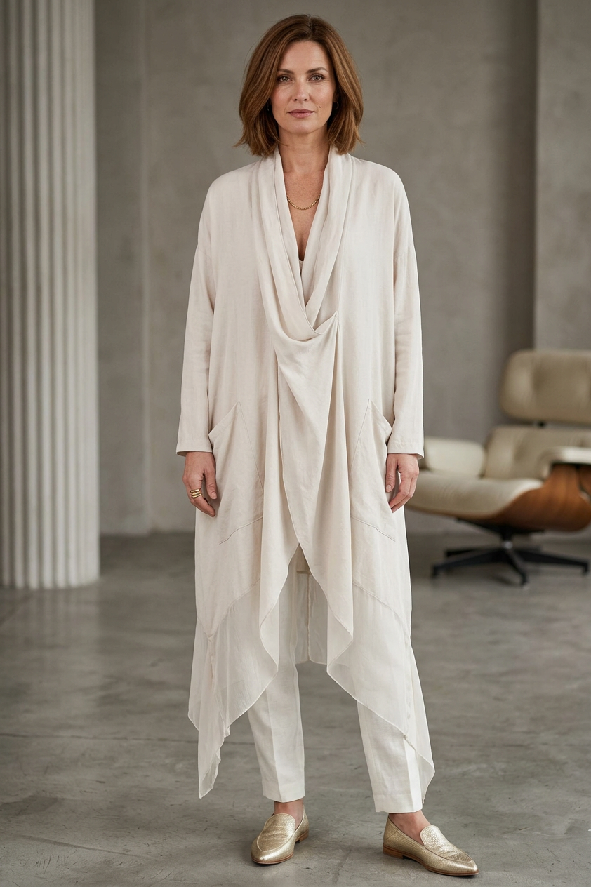 Crossover Silk Panel Tunic
