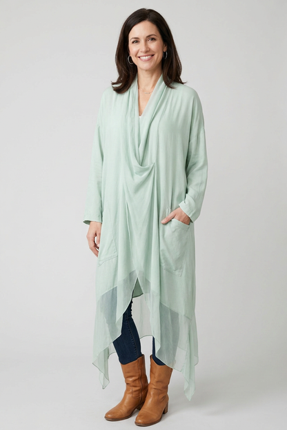 Crossover Silk Panel Tunic
