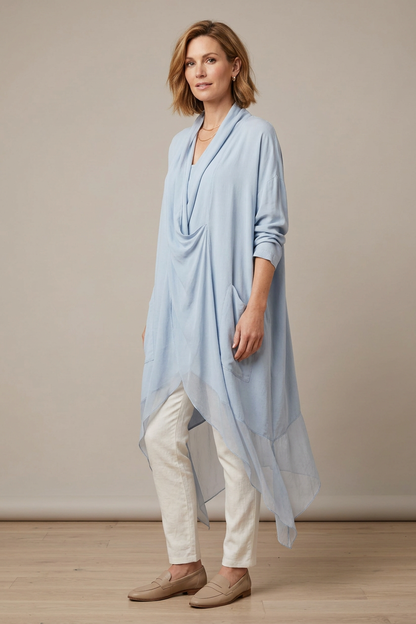 Crossover Silk Panel Tunic