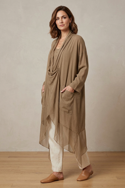 Crossover Silk Panel Tunic