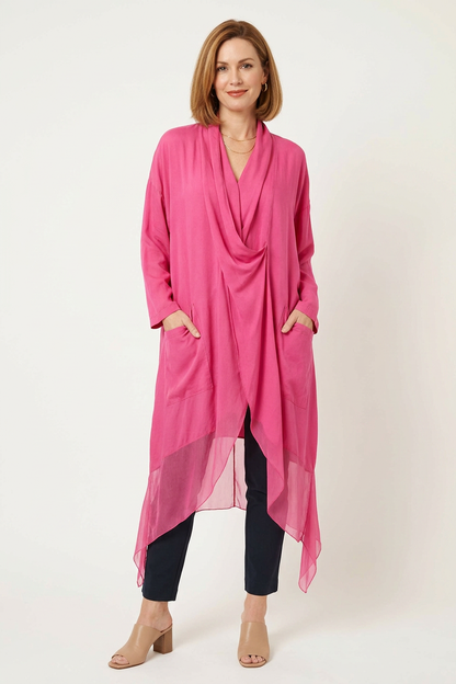 Crossover Silk Panel Tunic