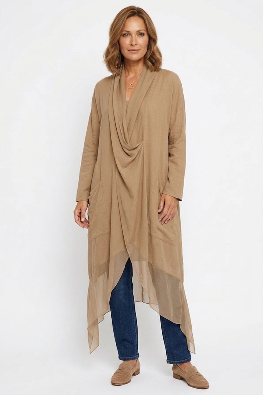 Crossover Silk Panel Tunic