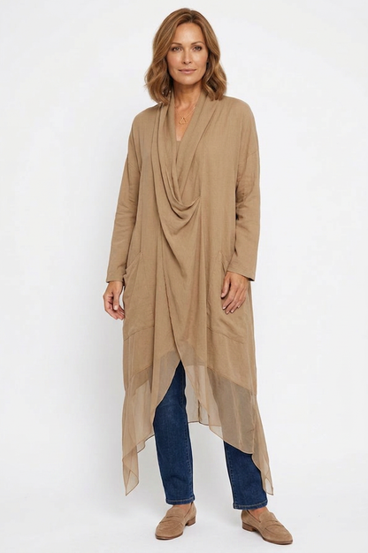Crossover Silk Panel Tunic