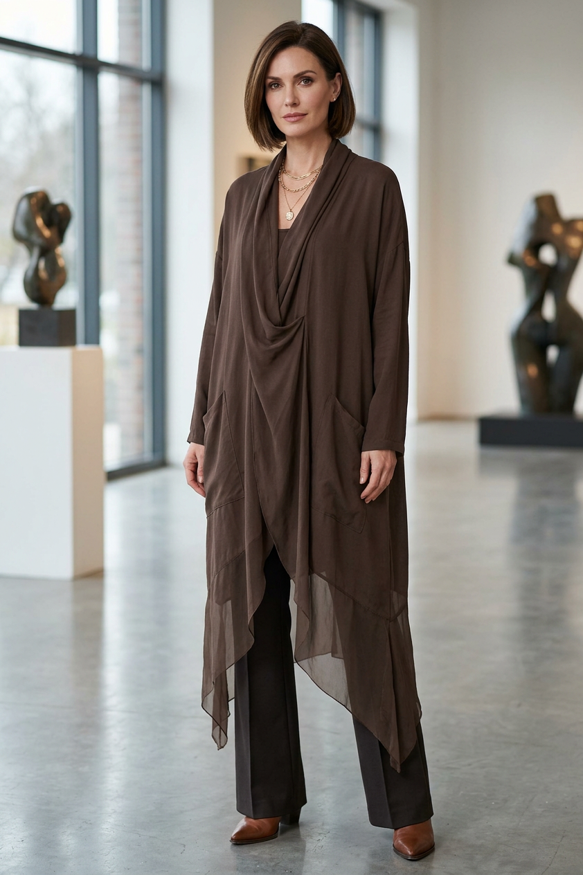Crossover Silk Panel Tunic
