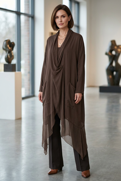 Crossover Silk Panel Tunic