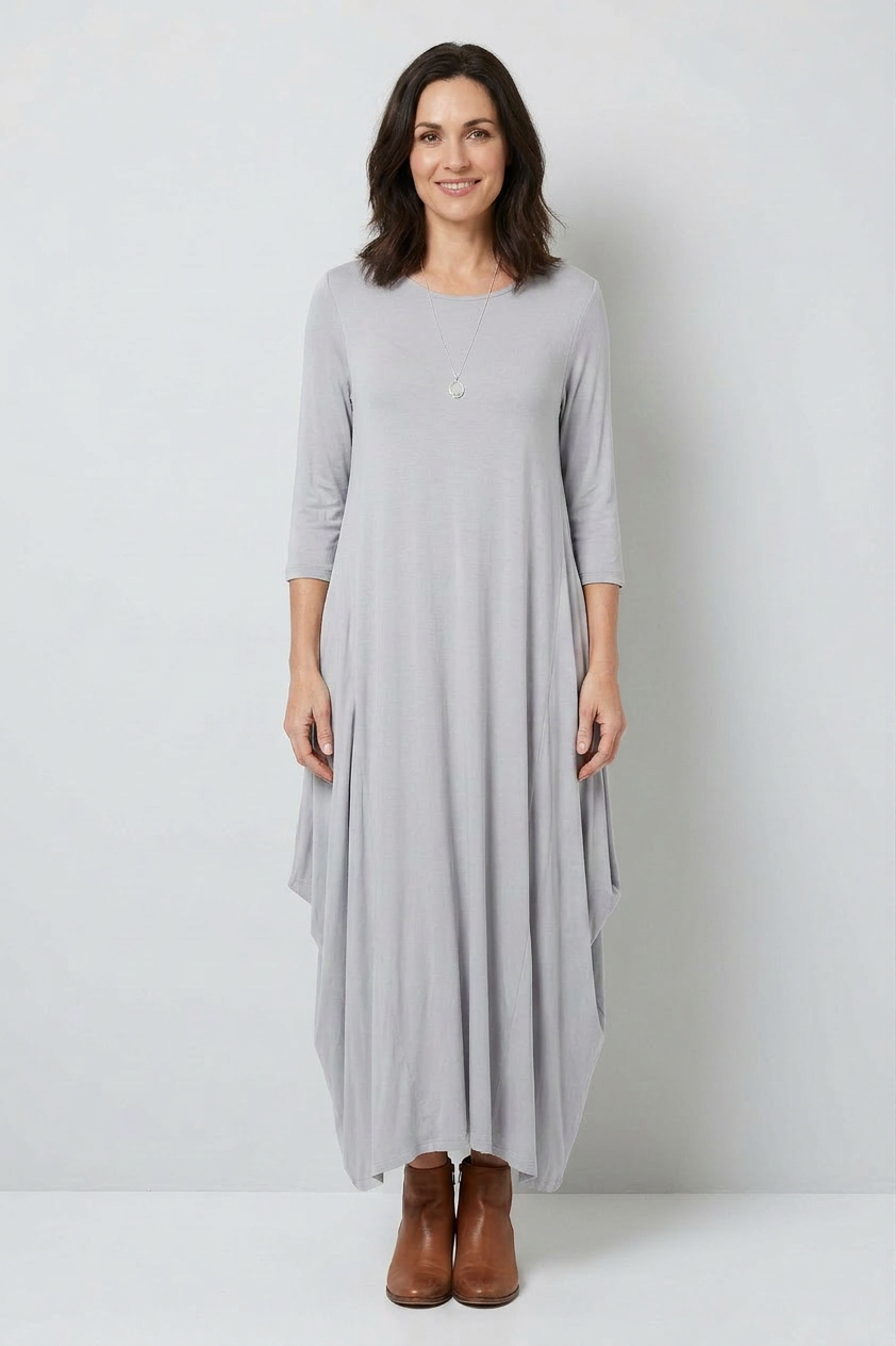 3/4 Sleeve Draped Dress
