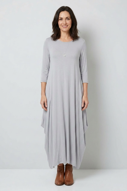 3/4 Sleeve Draped Dress