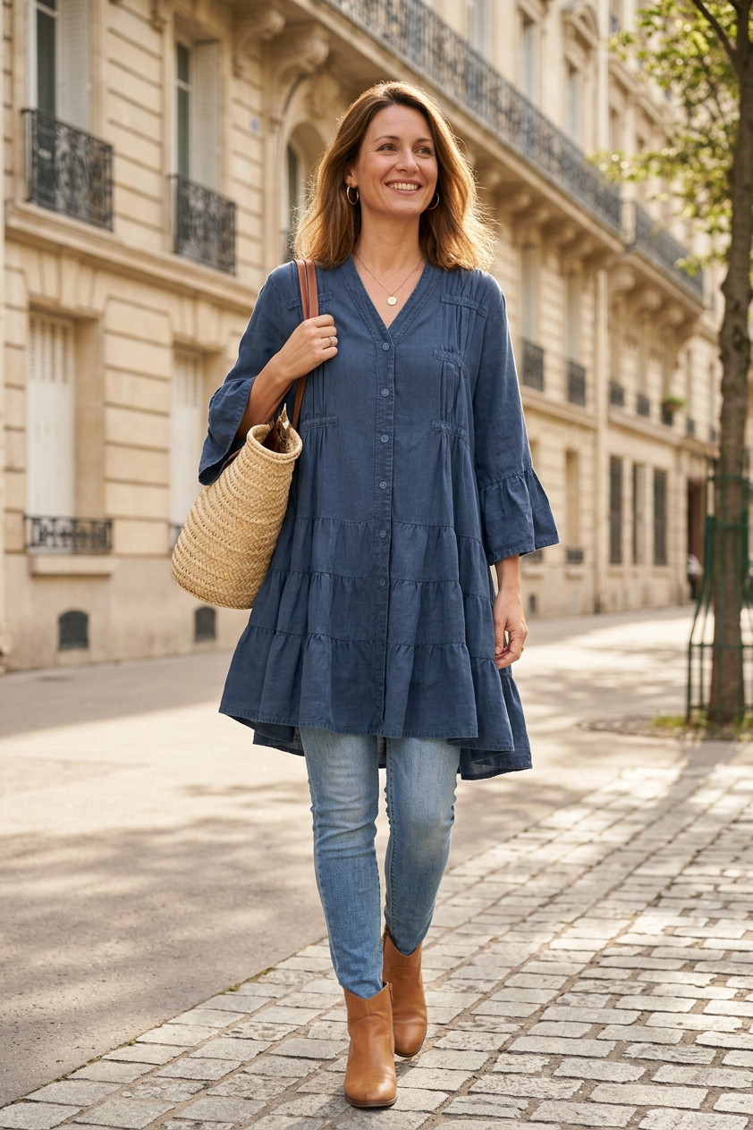 Denim Smock Tunic