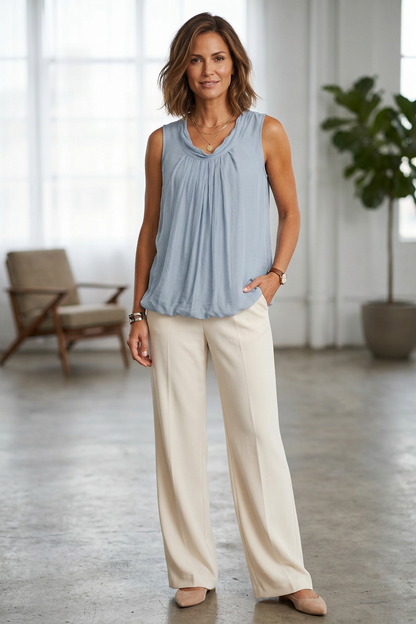 Puffball Silk Top