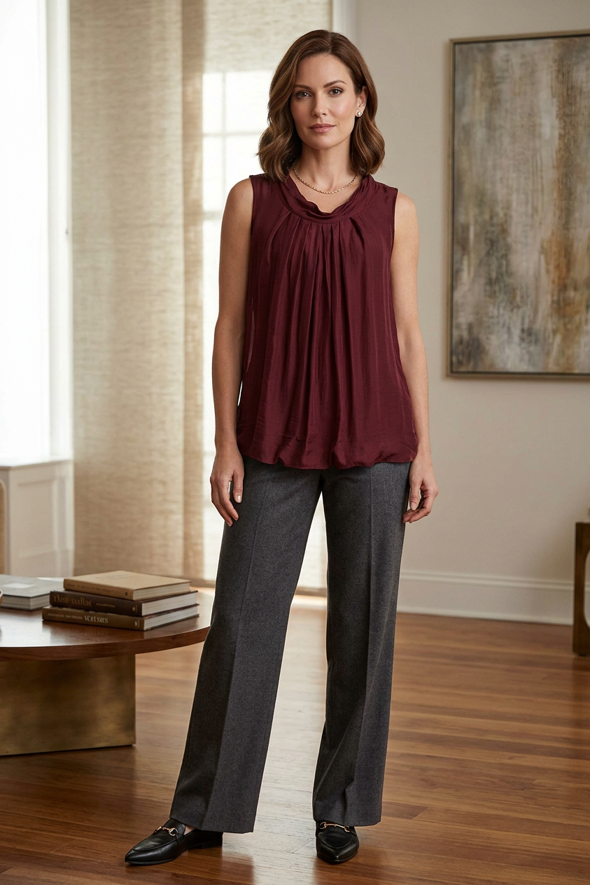 Puffball Silk Top